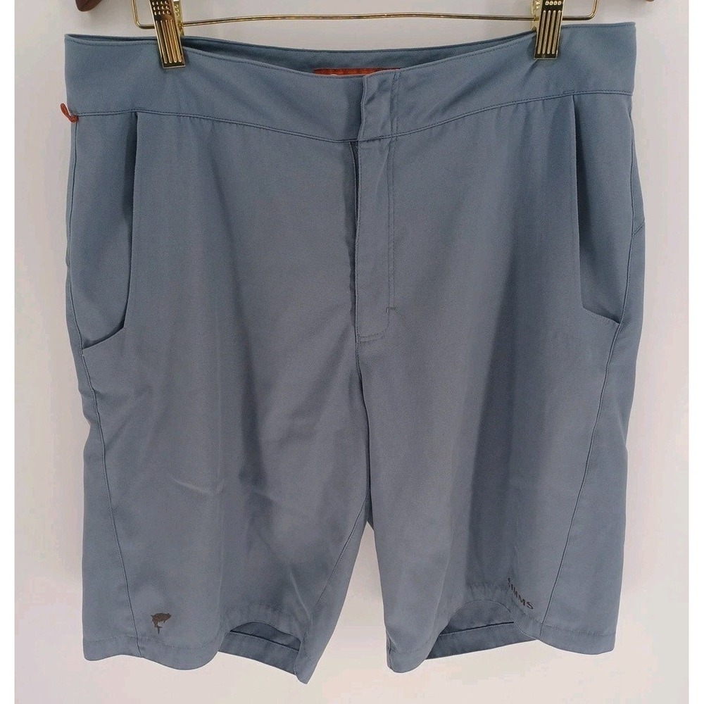 Simms Mens 34 Superlight Fishing Shorts 9" Gray Water Repellent Stretch Outdoor